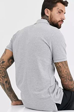 Nike Sportswear Clup Regular Fit Polo Yaka Gri Erkek Tişört