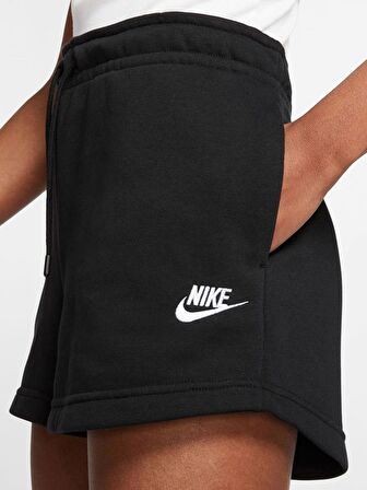 Nike Sportswear Essential Women's French Terry Shorts Black Pamuklu Kısa Kadın Şort Siyah