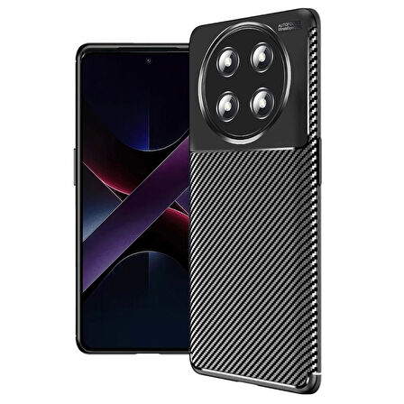 Gpack Honor Magic 7 Lite uyumlu Kılıf Negro Karbon Görünümlü Silikon