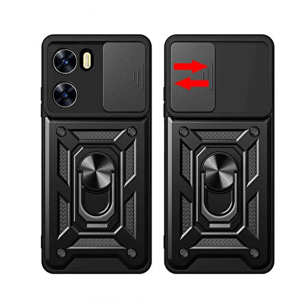 Gpack Xiaomi Poco X7 Pro uyumlu Kılıf Pars Sürgülü Vega Yüzüklü Sert Silikon