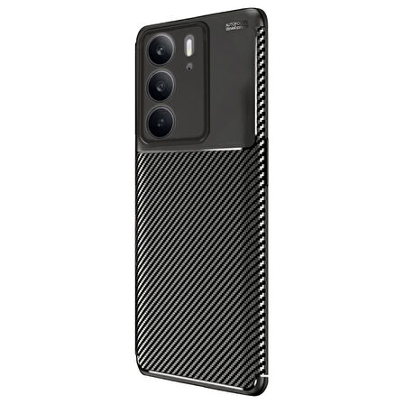 Gpack Realme C75 uyumlu Kılıf Negro Karbon Görünümlü Silikon