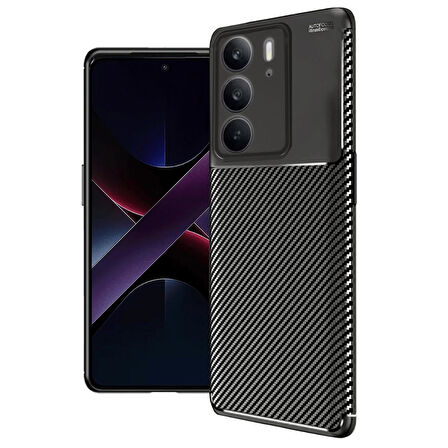 Gpack Realme C75 uyumlu Kılıf Negro Karbon Görünümlü Silikon