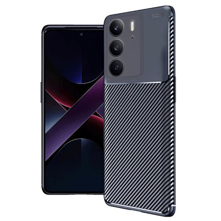 Gpack Realme C75 uyumlu Kılıf Negro Karbon Görünümlü Silikon