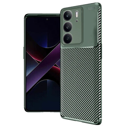 Gpack Realme C75 uyumlu Kılıf Negro Karbon Görünümlü Silikon