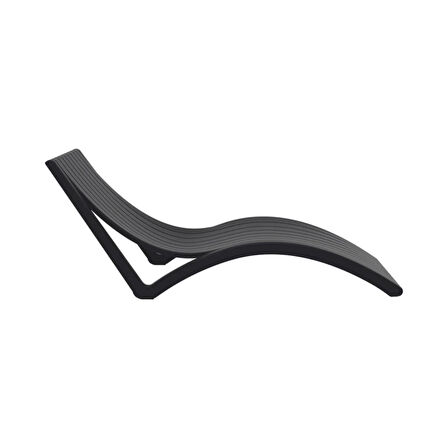 Omnipazar TRK-087 Siesta Minderli Yastıklı Lüks Ergonomik Slim Şezlong  Siyah
