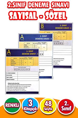 2.Sınıf Deneme Sınavı - 3 Kitapcık 