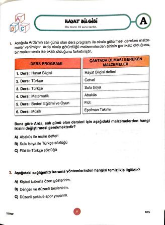 2.Sınıf Deneme Sınavı - 3 Kitapcık 