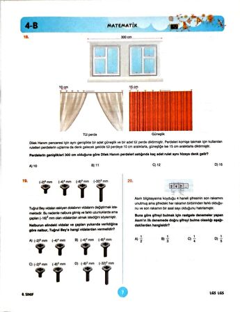 8.Sınıf LGS Deneme Sınavı - Sayısal Bölüm - 4 Kitapcık 