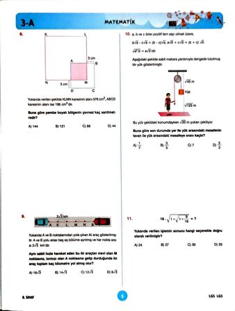 8.Sınıf LGS Deneme Sınavı - Sayısal Bölüm - 4 Kitapcık 