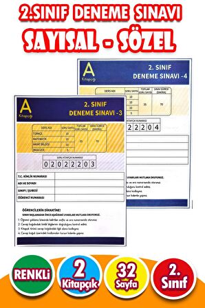 2.Sınıf Deneme Sınavı - 2 Kitapcık 