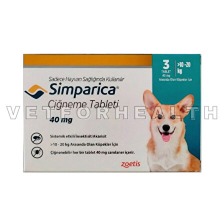 Simparica 10-20 Kg Köpekler için 3 Tablet SKT:07.25