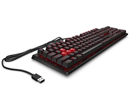 HP 6YW75AA OMEN Encoder Kahverengi Cherry MX Mekanik Anahtarlı Oyuncu Klavyesi Türkçe - Siyah