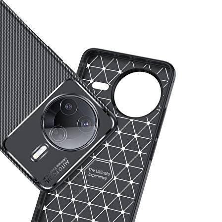 Gpack Xiaomi Poco F7 Pro uyumlu Kılıf Negro Karbon Görünümlü Silikon