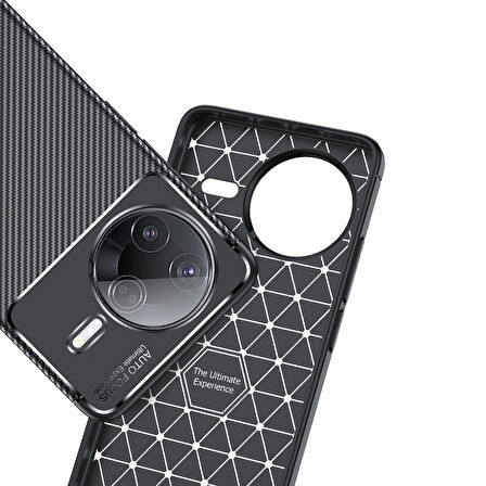 Gpack Xiaomi Poco F7 Ultra uyumlu Kılıf Negro Karbon Görünümlü Silikon