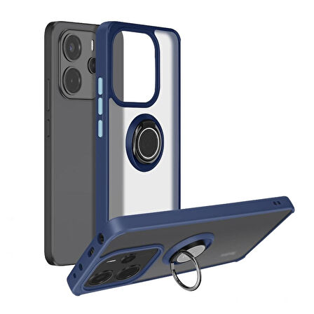 Gpack Xiaomi Redmi Note 14 uyumlu Kılıf Montreal Yüzüklü Mıknatıslı Kamera Korumalı Silikon