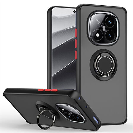 Gpack Xiaomi Redmi Note 14 Pro Plus uyumlu Kılıf Montreal Yüzüklü Mıknatıslı Kamera Korumalı Silikon