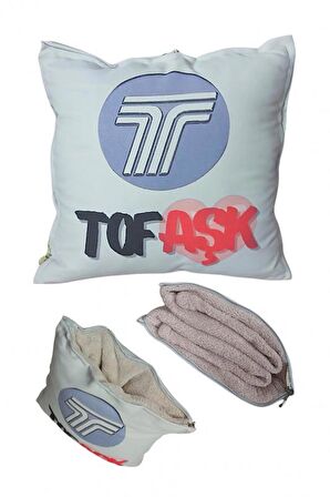 TofAşk Tofaş Baskılı Battaniyeli Opsiyonel Yastık