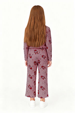 KIZ ÇOCUK PİJAMA ALTI BELİ LASTİKLİ TAVŞAN BASKILI