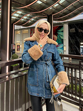 Denim Kürk Ceket