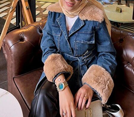 Denim Kürk Ceket
