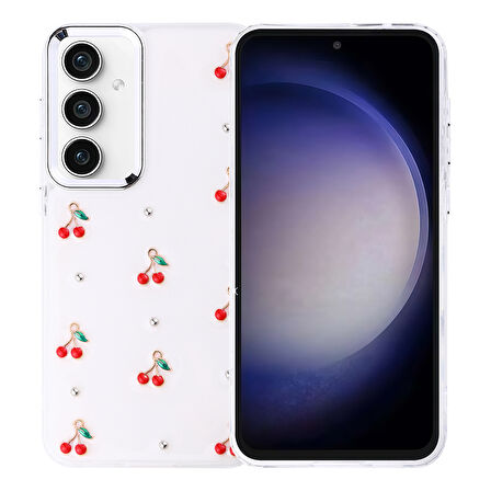 Gpack Samsung Galaxy S23 FE uyumlu Kılıf Kenarlar Airbagli Simli Şeffaf Kutup Kapak
