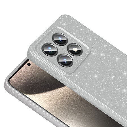 Gpack Xiaomi 14T uyumlu Kılıf Koton Simli Silikon Arka Kapak Kamera Korumalı