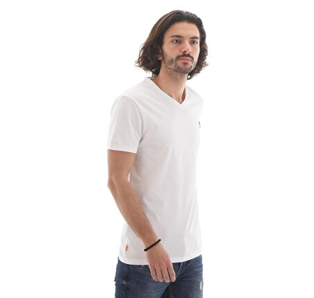 B0A2BPT1001-R Timberland Ss Dun-Riv V Neck T Erkek T-Shirt Beyaz