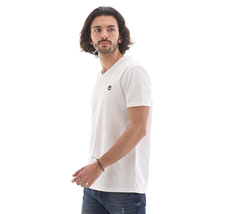 B0A2BPT1001-R Timberland Ss Dun-Riv V Neck T Erkek T-Shirt Beyaz