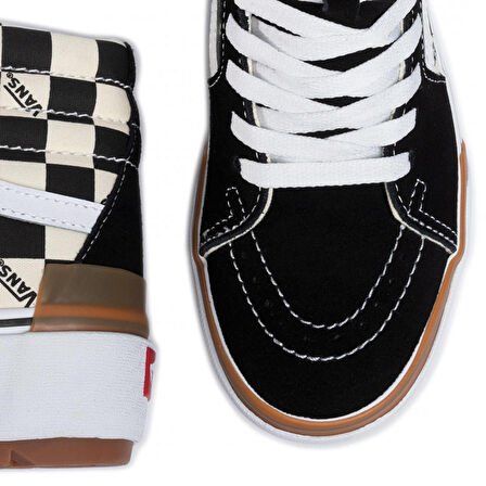 Kadın Keten Ayakkabı VN0A4BTWVLV1 VANS UA SK8-Hi Stacked (Checkerboard) multi/true white