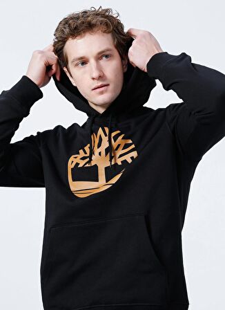Timberland Kapüşon Yaka Siyah Erkek Sweatshırt TB0A2BJHP561 Core Logo P/O Hood BB