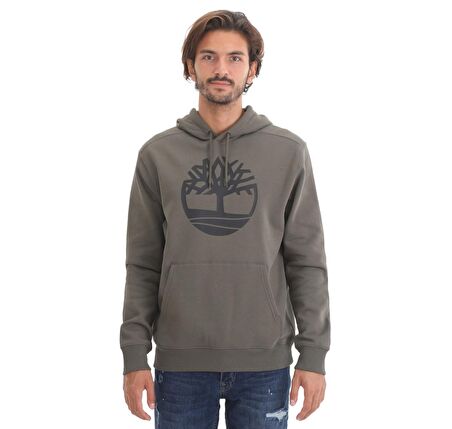 B0A2BJHZ281-R Timberland Yc Core Tree Logo Pull Over Hoodie (Bru Erkek Sweatshirt Yeşil