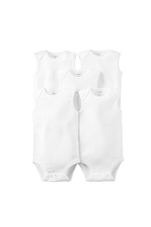 Carter's Layette Bebek 5'li Beyaz Body - SL Beyaz