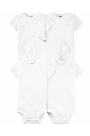 Carter's Bebek Kısa Kollu Body Set Kısa Kollu 5'li Paket Beyaz 1L930510