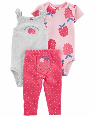 Carters Kız Bebek Çilek Desenli 3'Lü Takım 22Y.CRT.1N042510