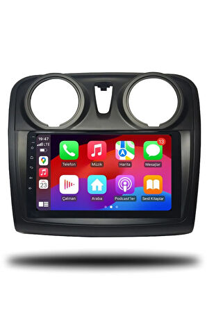 Dacia Duster 2013-2017 Uyumlu Android Multimedya + CarPlay + 4GB RAM + 64GB Hafıza