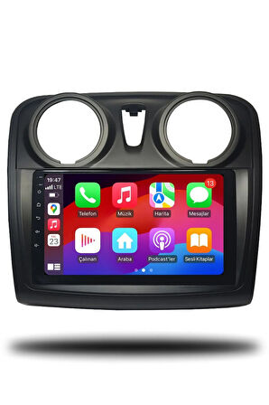 Dacia Sandero 2010-2021 Uyumlu Android Multimedya + CarPlay + 2gb RAM + 32gb Hafıza
