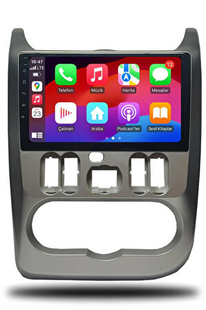 Dacia Logan 2010-2023 Uyumlu Android Multimedya + CarPlay + 4GB RAM + 64GB Hafıza