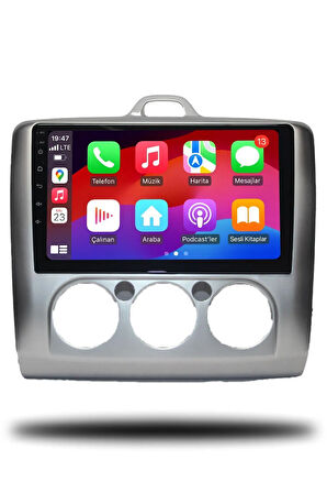 Ford Focus 2 2007-2011  Manuel Klima Uyumlu Android Multimedya + CarPlay + 4GB RAM + 64GB Hafıza