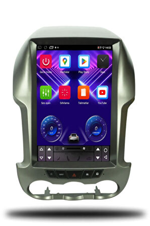 Ford Ranger Tesla 2012-2015 Uyumlu Android Multimedya + CarPlay + 4GB RAM + 64GB Hafıza