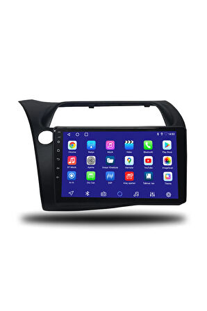Honda Civic HB Euro Uyumlu Android Multimedya + CarPlay + 2007-2012 4GB RAM + 64GB Hafıza