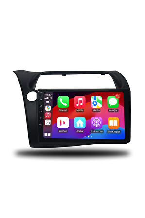 Honda Civic HB Euro Uyumlu Android Multimedya + CarPlay + 2007-2012 2gb RAM + 32gb Hafıza