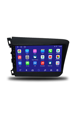 Honda Civic FB7 Uyumlu Android Multimedya + CarPlay + 2012-2015 4GB RAM + 64GB Hafıza