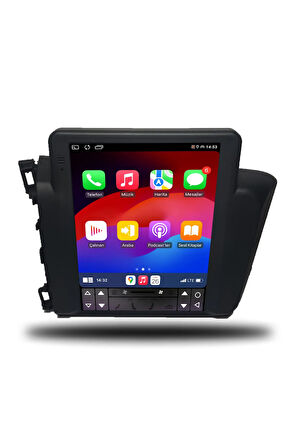 Honda Civic FB7 Tesla 2012-2015 Uyumlu Android Multimedya + CarPlay + 4GB RAM + 64GB Hafıza