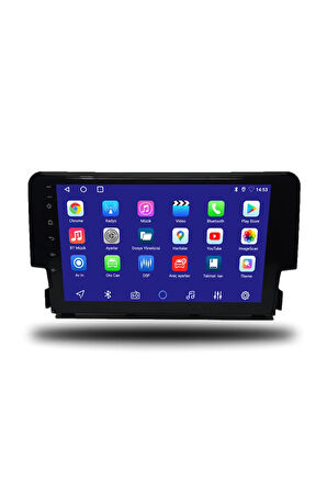 Honda Civic FC5 2016-2020 Uyumlu Android Multimedya + CarPlay + 4GB RAM + 64GB Hafıza