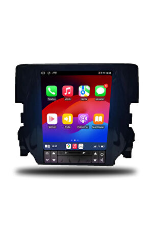 Honda Civic FC5 Tesla 2016-2020 Uyumlu Android Multimedya + CarPlay + 6gb ram + 128gb Hafıza