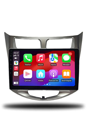 Hyundai Accent Blue 2011-2019 Uyumlu Android Multimedya + CarPlay + 4GB RAM + 64GB Hafıza