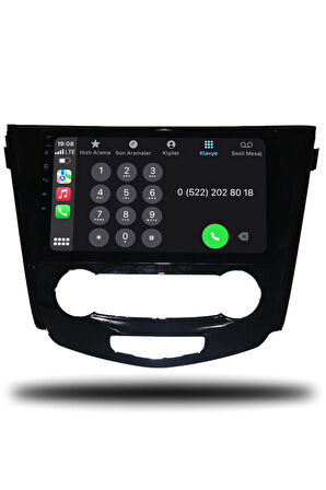 Nissan X-Trail 2014-2021 Manuel Klima Uyumlu Android Multimedya + CarPlay + 6gb ram + 128gb Hafıza
