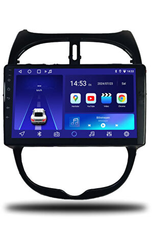 Peugeot 206 1999-2011 Uyumlu Android Multimedya + CarPlay + 2gb RAM + 32gb Hafıza