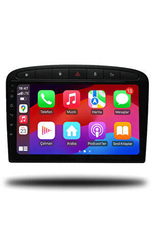 Peugeot 308 2007-2013 Uyumlu Android Multimedya + CarPlay + 4GB RAM + 64GB Hafıza