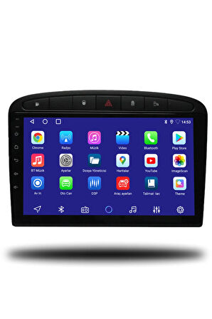 Peugeot 308 2007-2013 Uyumlu Android Multimedya + CarPlay + 2gb RAM + 32gb Hafıza